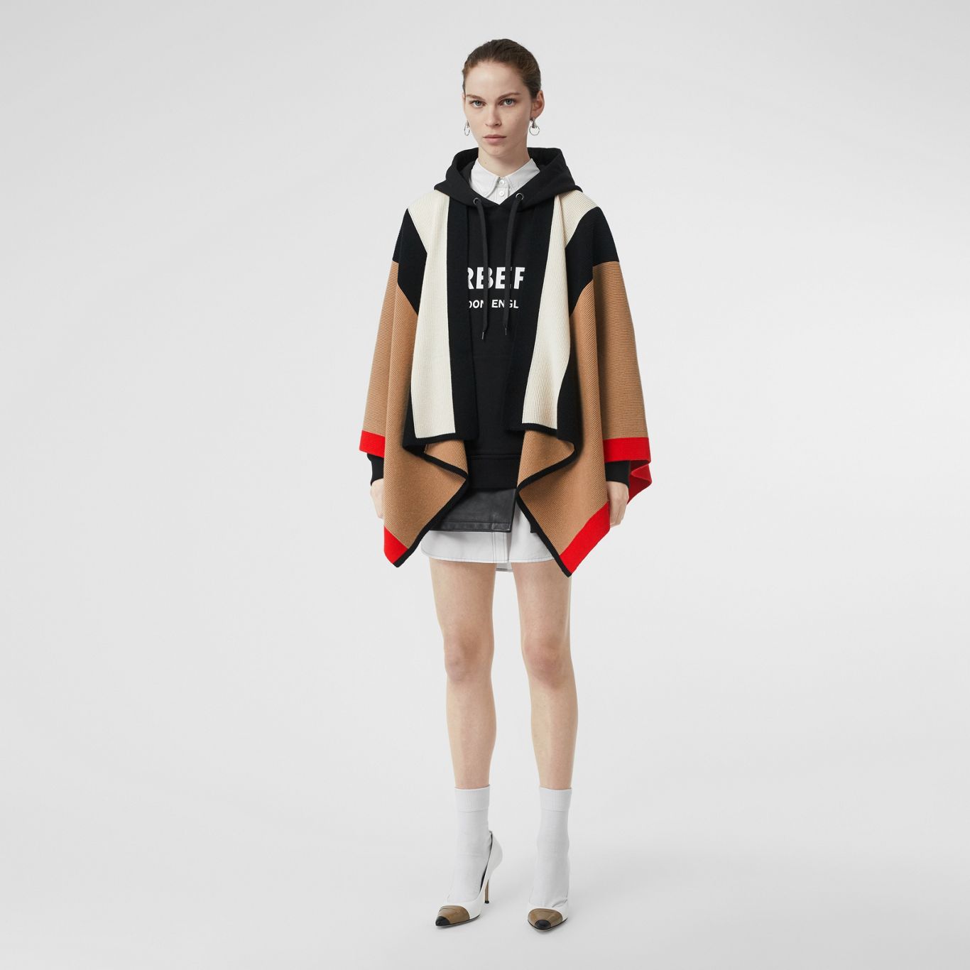 Striped Wool Cashmere Cape